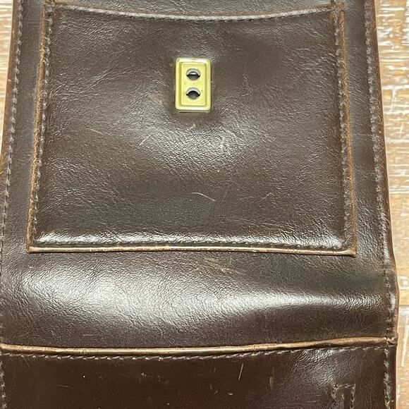 VTG Liz Claiborne Logo Brown Leather Snap Tri-Fold Wallet ID Credit Card Coin - Picture 9 of 14